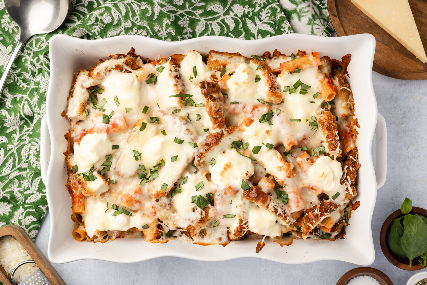 Chicken Parmesan Pasta Bake
