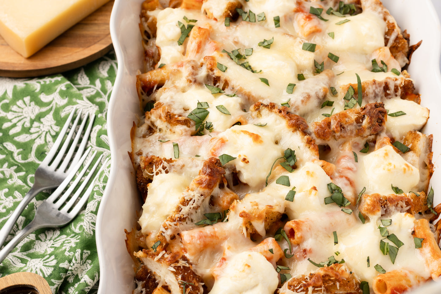 Chicken Parmesan Pasta Bake