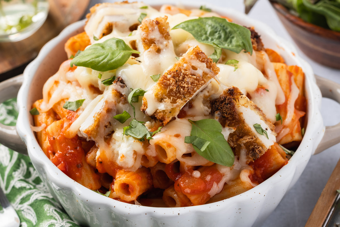 Chicken Parmesan Pasta Bake