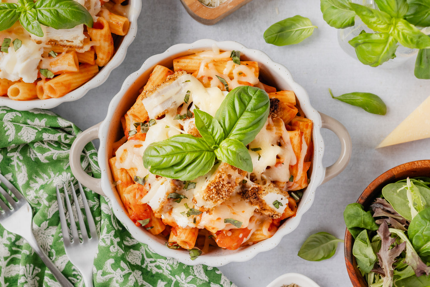 Chicken Parmesan Pasta Bake