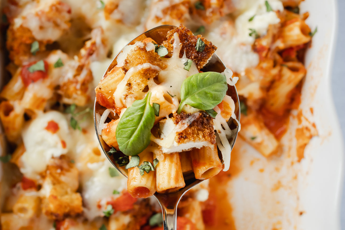 Chicken Parmesan Pasta Bake