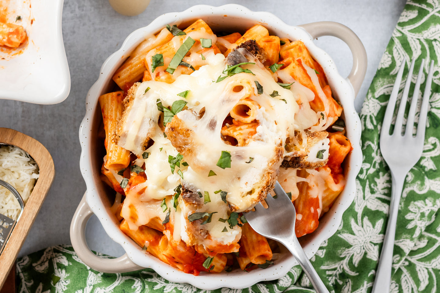 Chicken Parmesan Pasta Bake