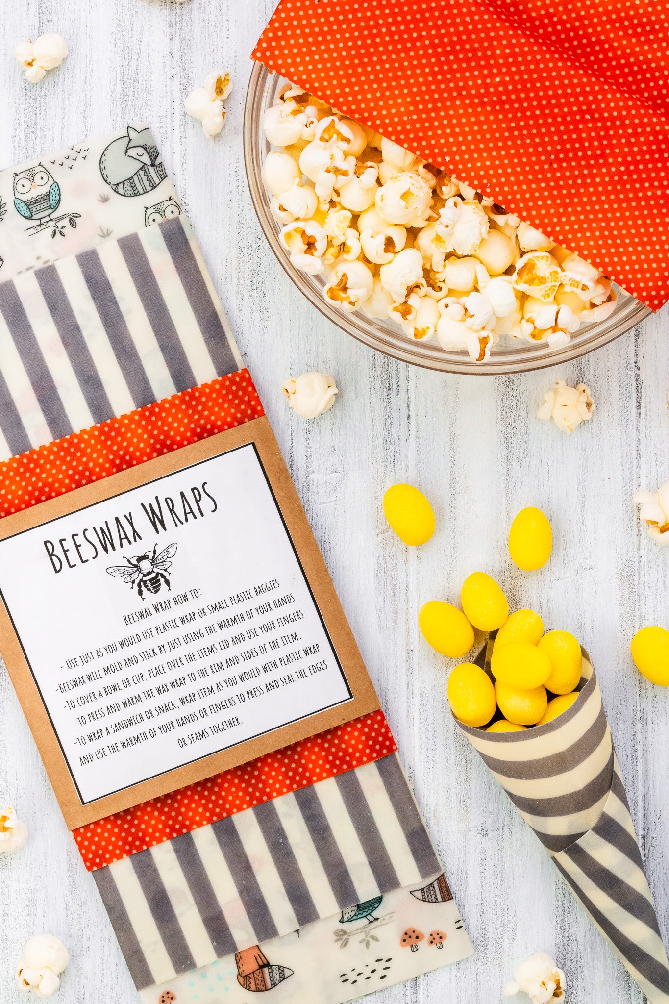 Beeswax Wraps (Orange and Gray)