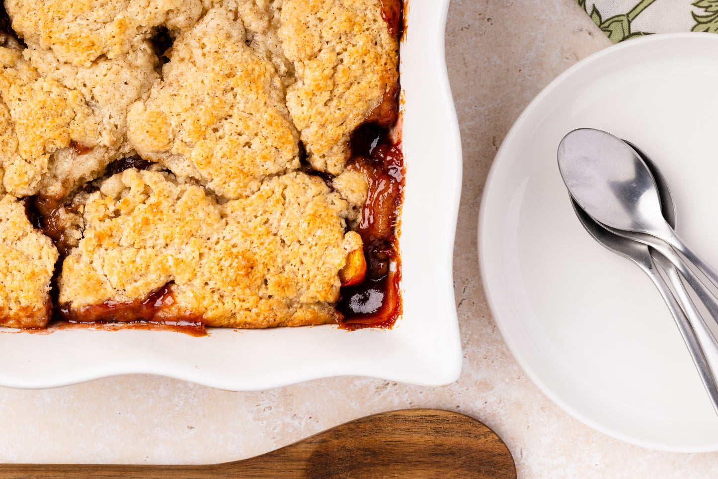Peach Cobbler with Cardomom