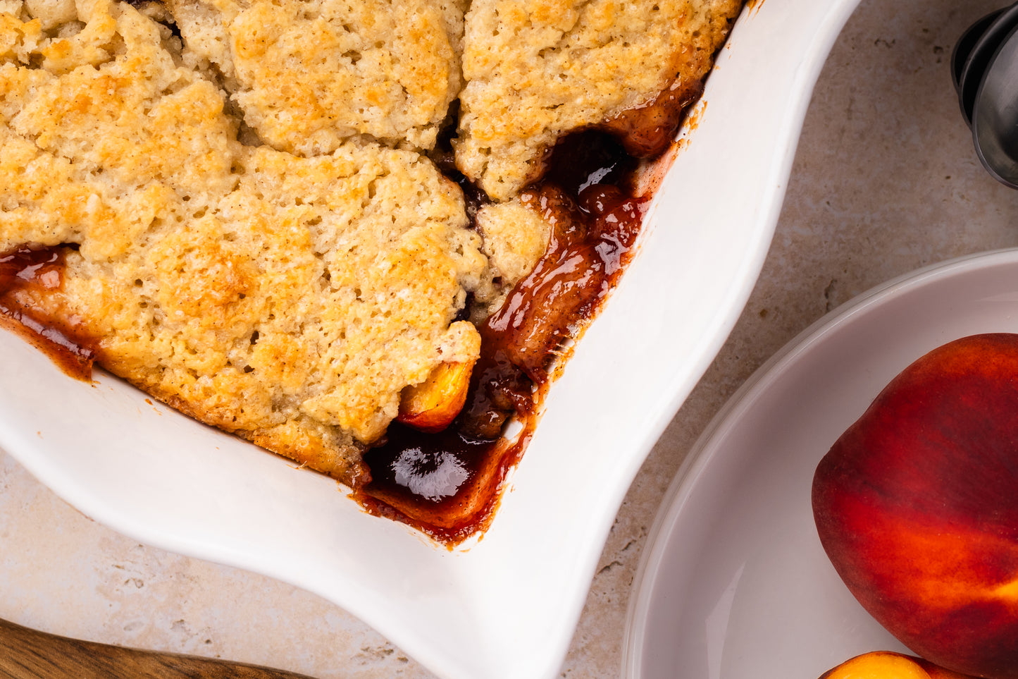 Peach Cobbler with Cardomom