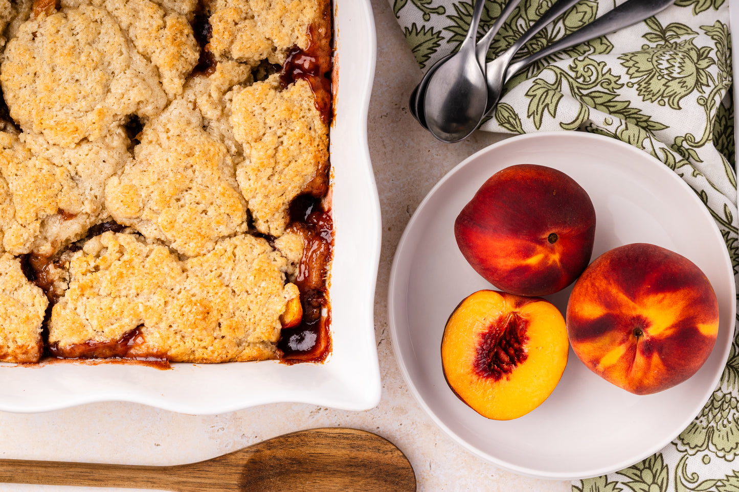 Peach Cobbler with Cardomom