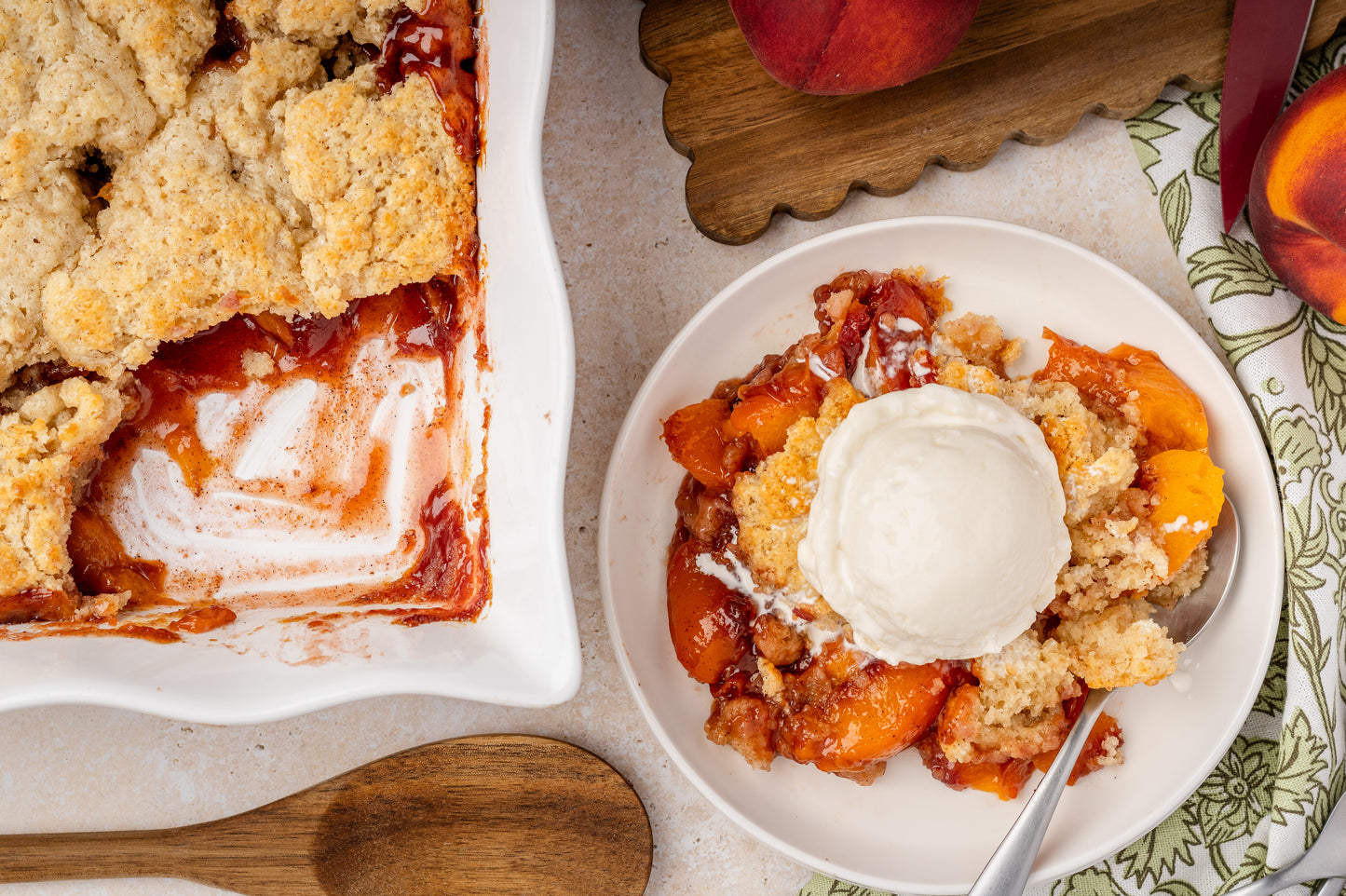 Peach Cobbler with Cardomom