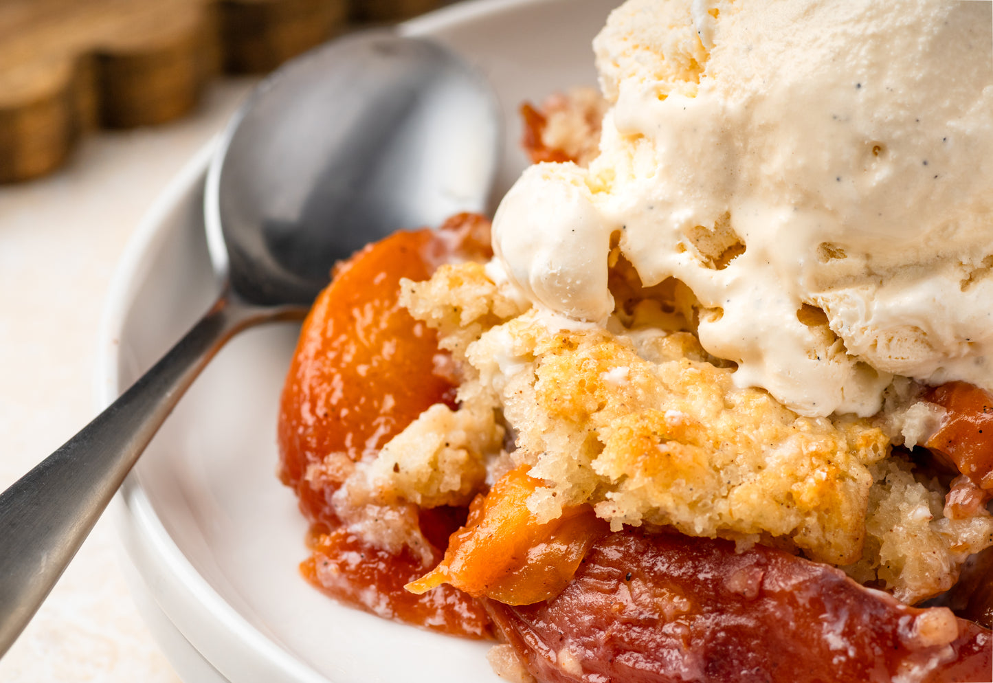 Peach Cobbler with Cardomom
