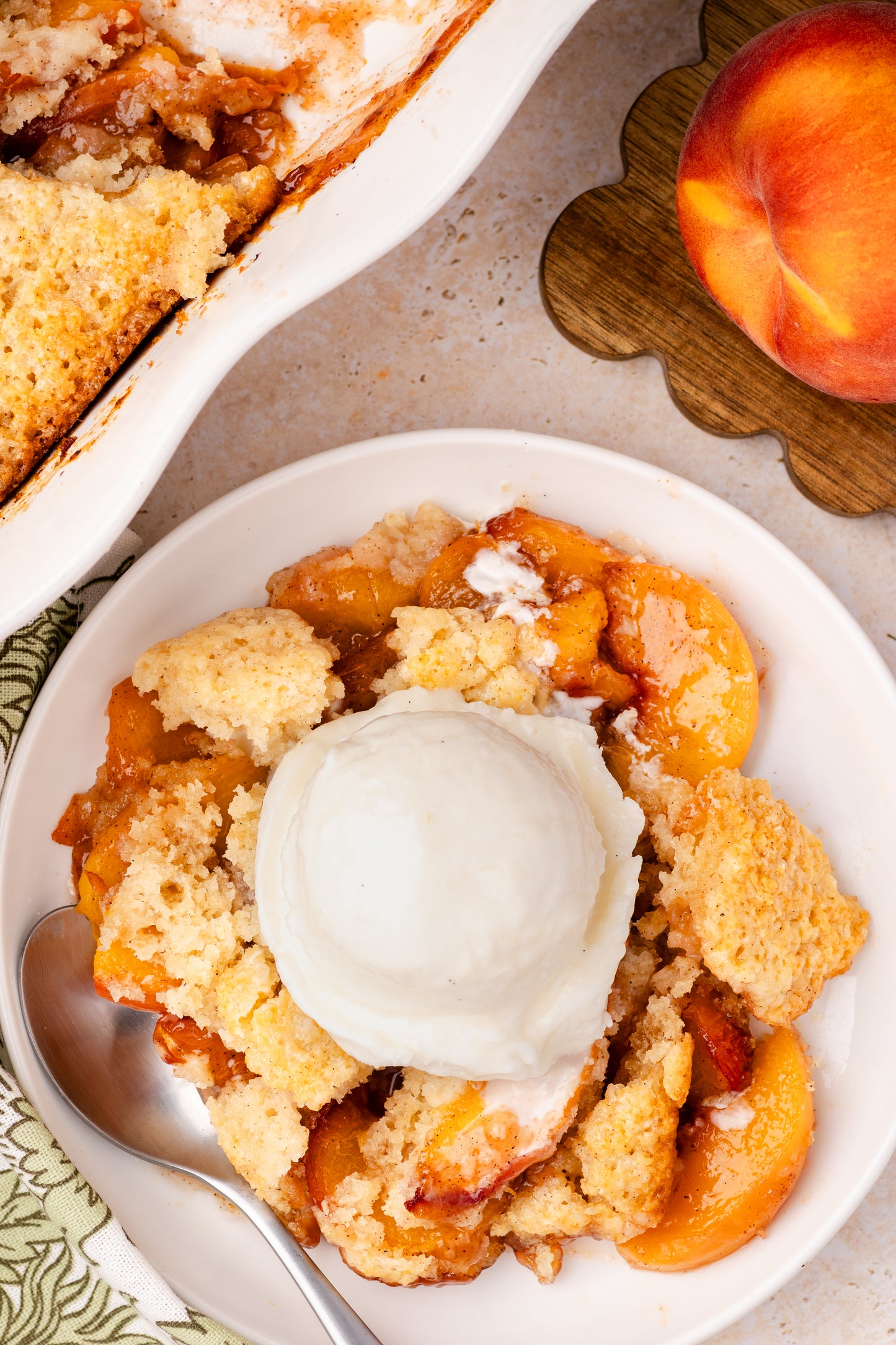 Peach Cobbler with Cardomom